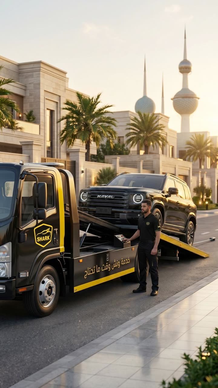 Shark Protection KW flatbed towing — free pickup in Kuwait